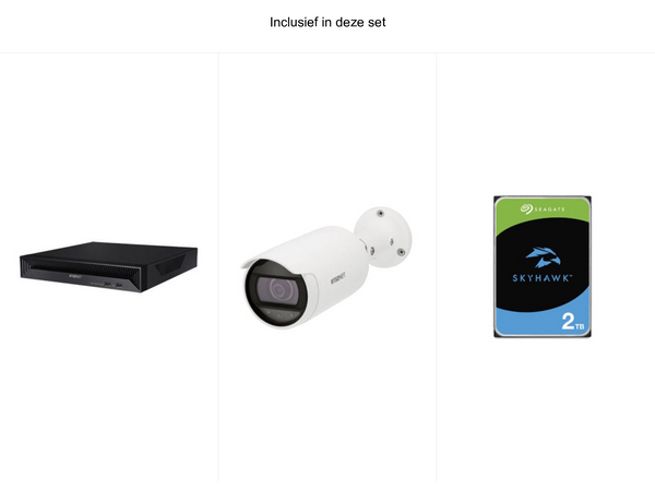 Camerabewakingsset Hanwha Ruime Dekking – volledige set