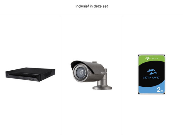 Camerabewakingsset Hanwha Scherp Beeld – volledige set