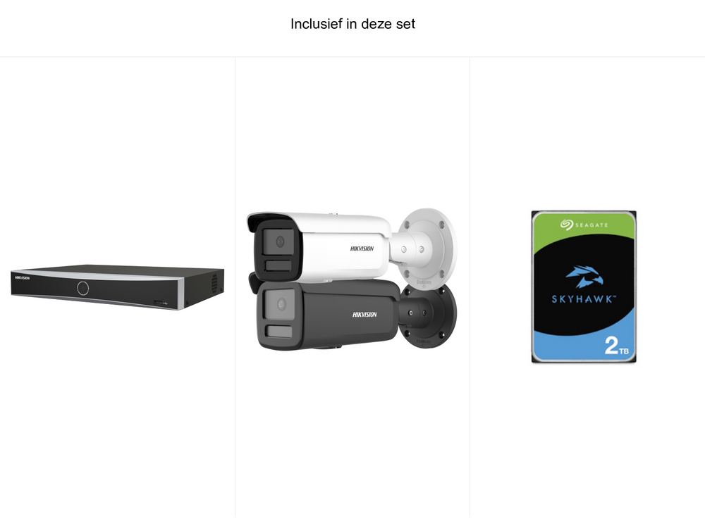 Camerabewakingsset Hikvision Ruime Dekking – volledige set